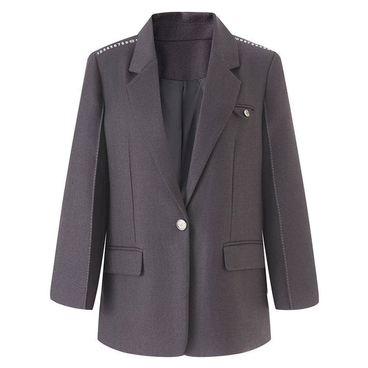 BL37Y Split-Sleeve Tailored Mid-Length Blazer for Women