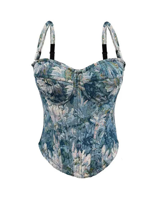 VE007 Elegant Retro Palace-Style Tube Top with Chest Pads