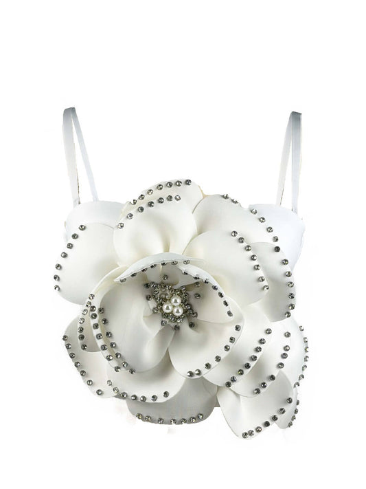 VE008 Elegant Multi-Layer Beaded Floral Herringbone Bra