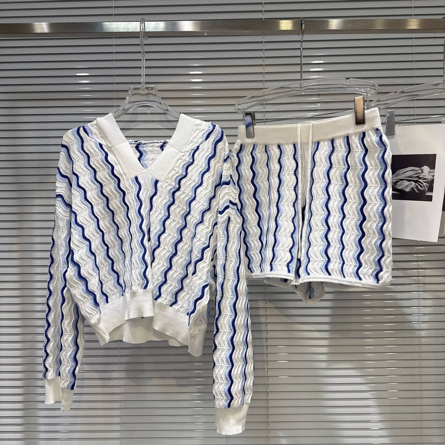 SET252 Women¡¯s Knit Hoodie and Drawstring Skirt Set 2025