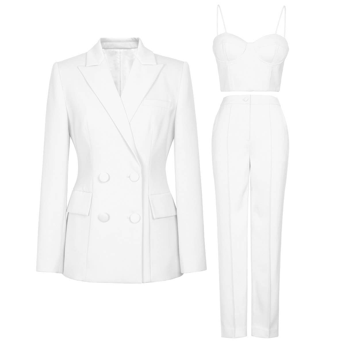 SET062 Elegant Three-Piece Suit for Chic Office Style