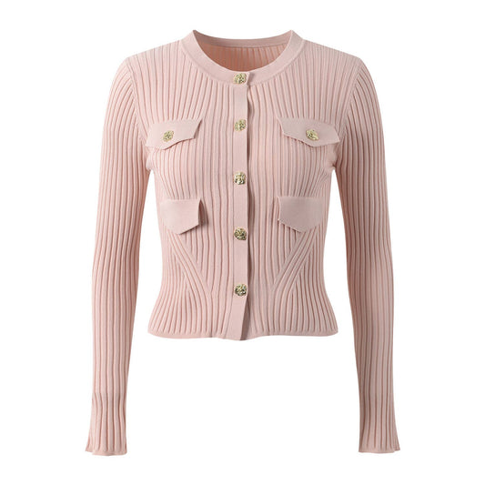 JK056 Spring Floral Button Round Neck Cardigan