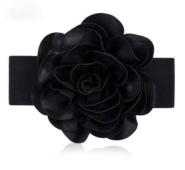BELT-1 Elegant White Floral Dress Belt - Fashion Accessory