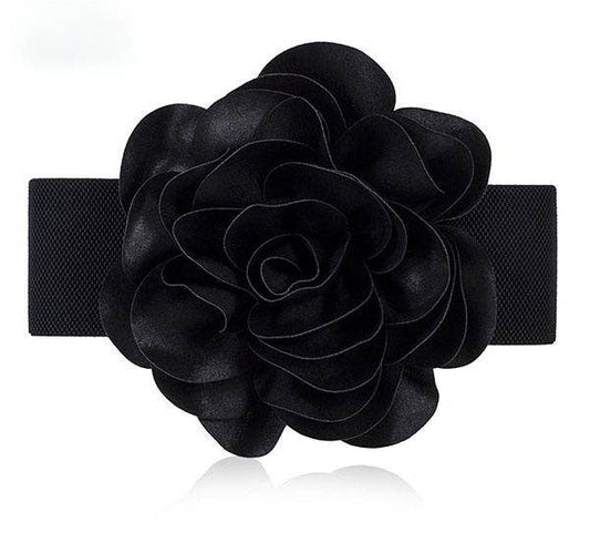 BELT-1 Elegant White Floral Dress Belt - Fashion Accessory