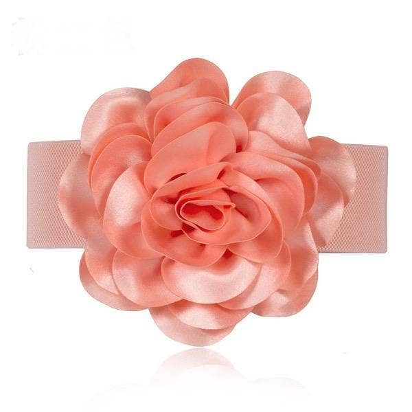 BELT-1 Elegant White Floral Dress Belt - Fashion Accessory