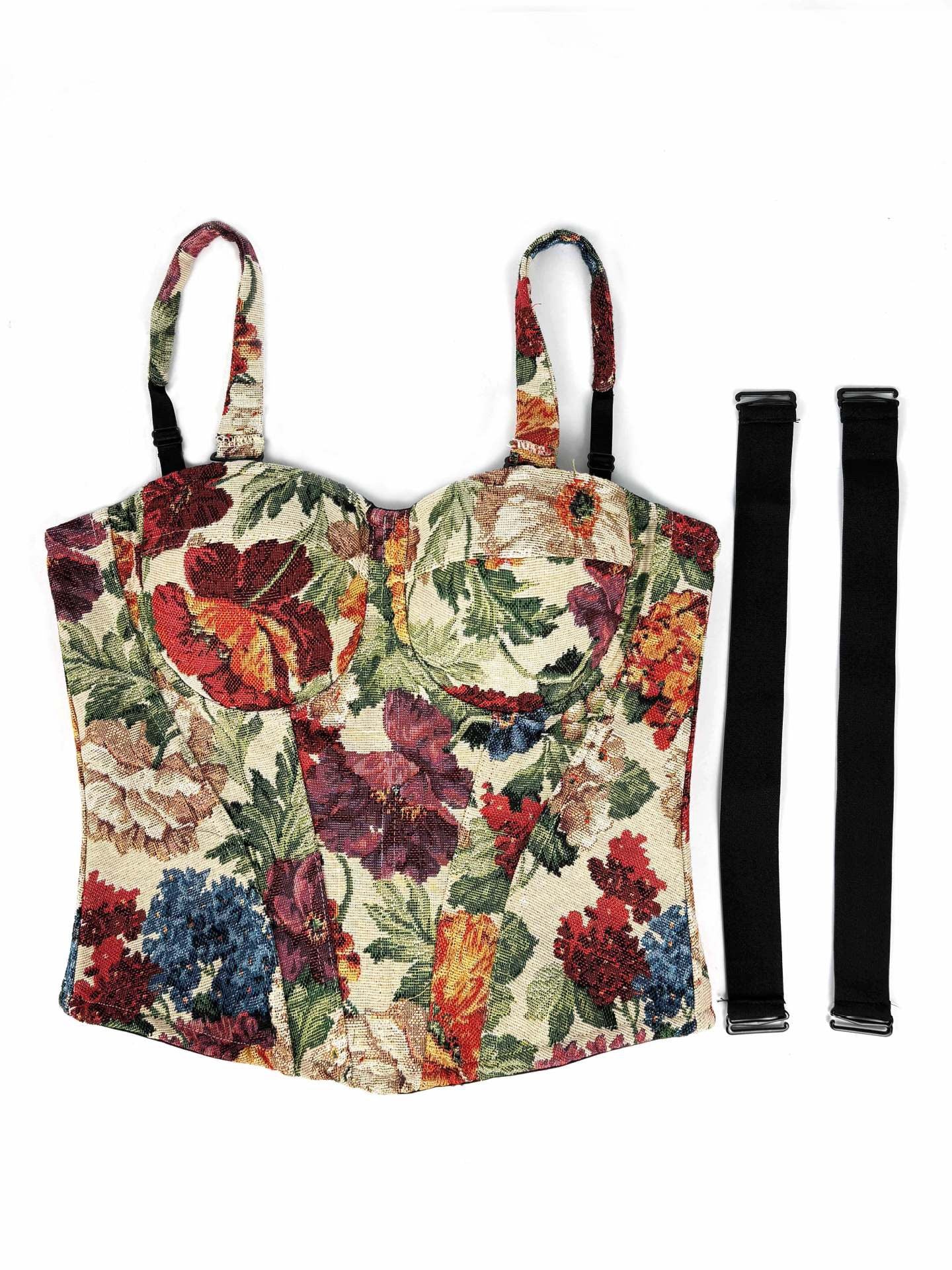 VE007 Elegant Retro Palace-Style Tube Top with Chest Pads