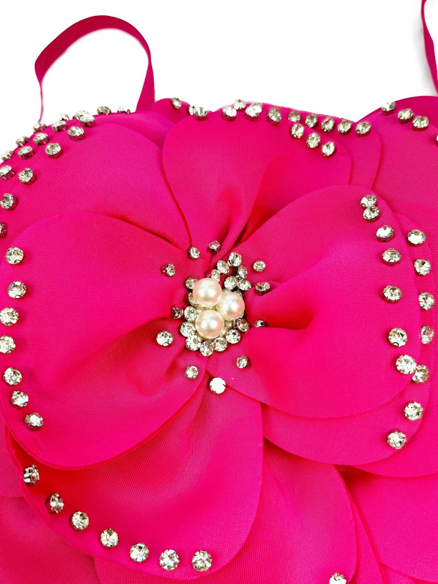 VE008 Elegant Multi-Layer Beaded Floral Herringbone Bra