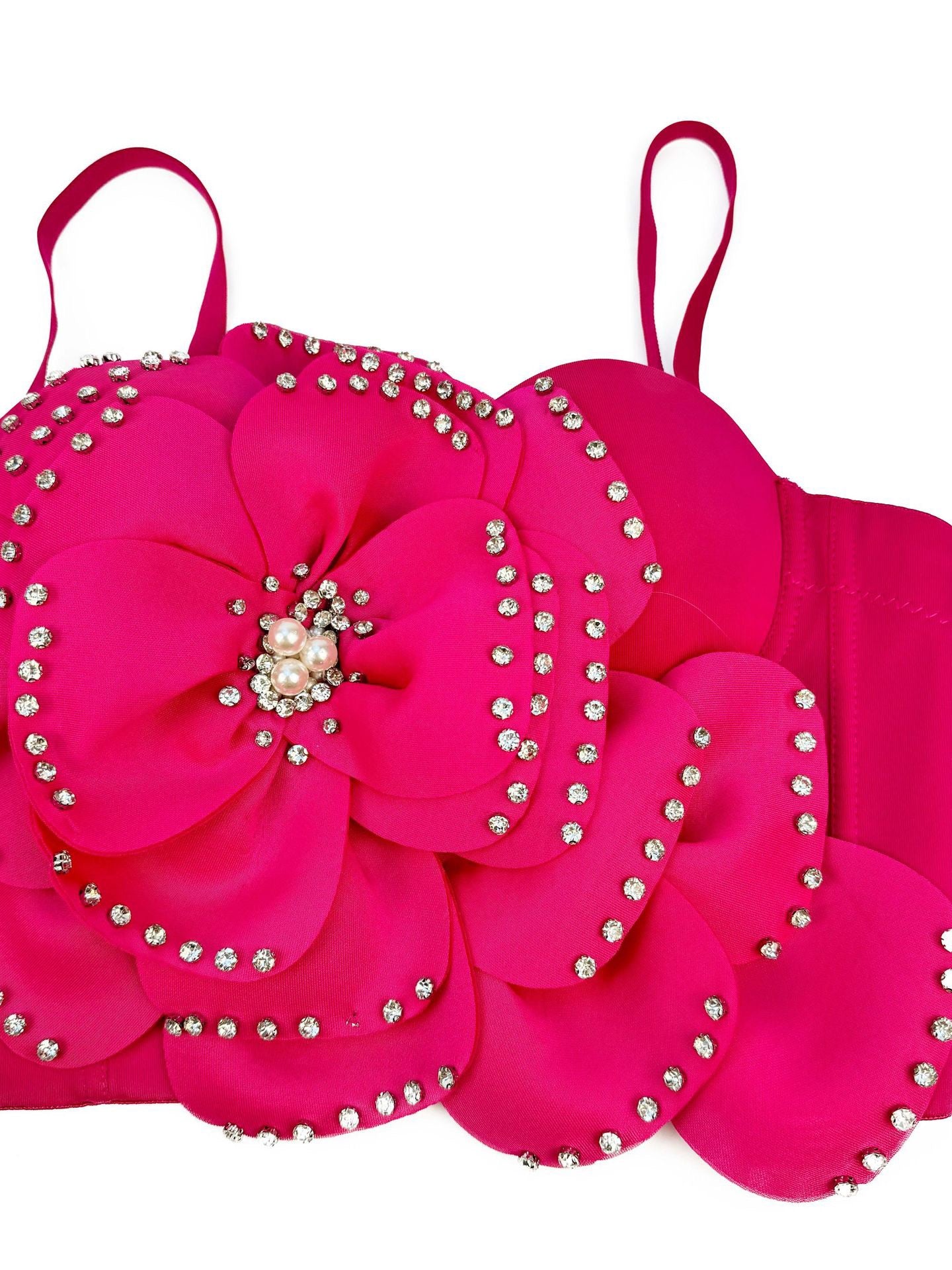 VE008 Elegant Multi-Layer Beaded Floral Herringbone Bra