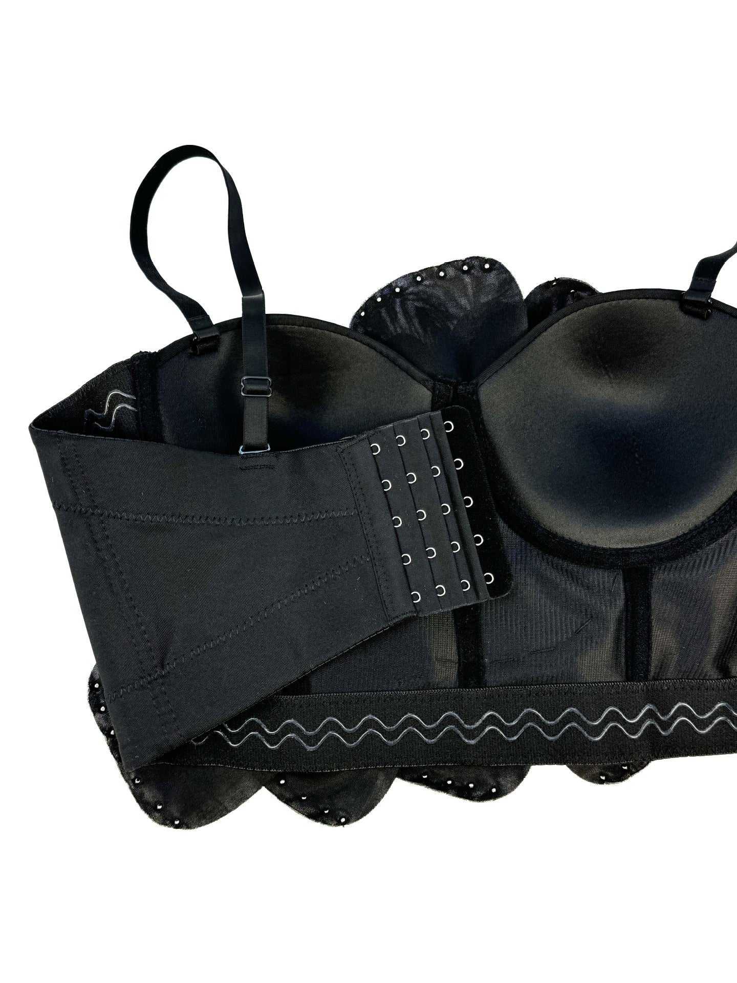 VE008 Elegant Multi-Layer Beaded Floral Herringbone Bra