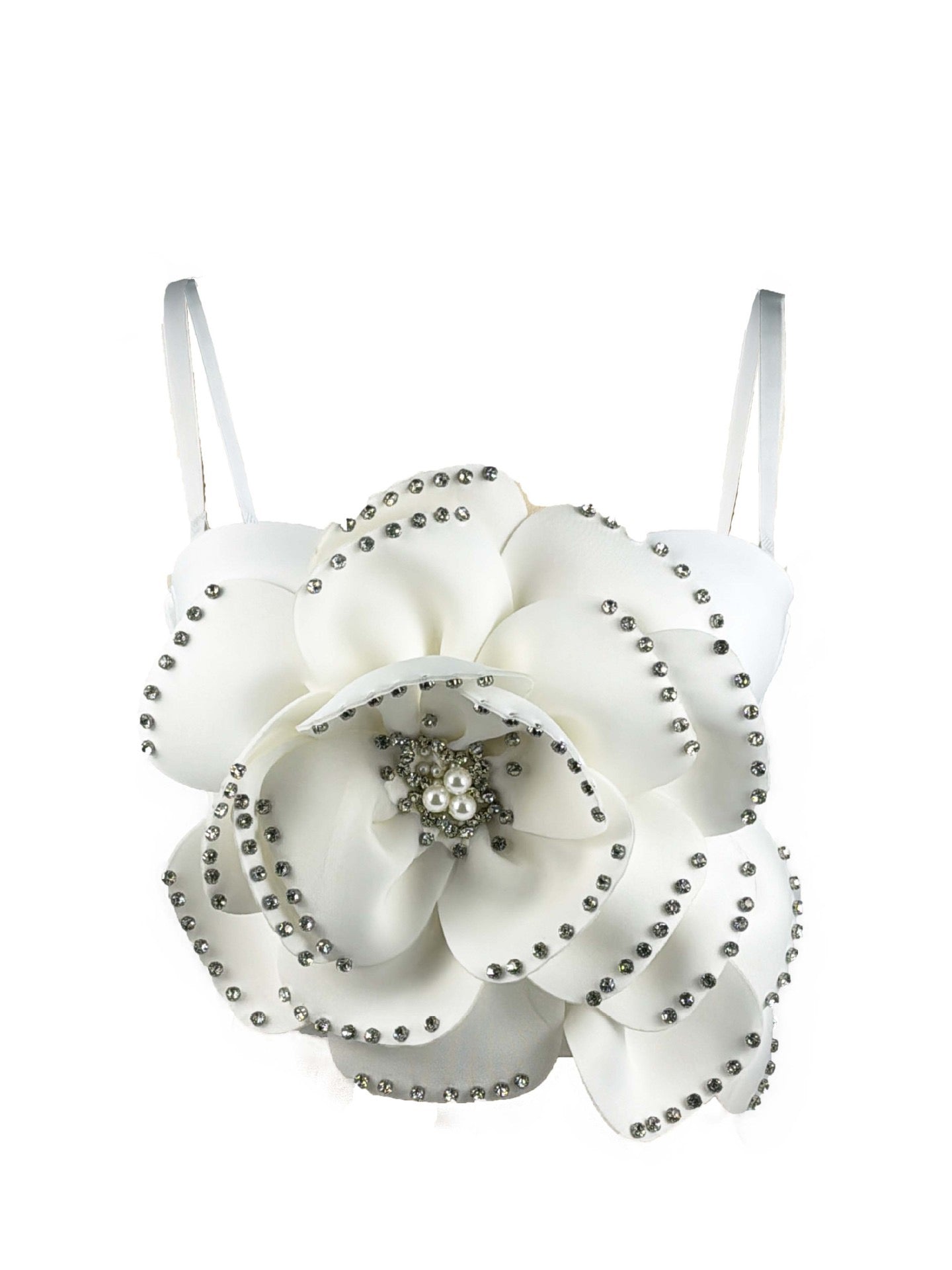 VE008 Elegant Multi-Layer Beaded Floral Herringbone Bra