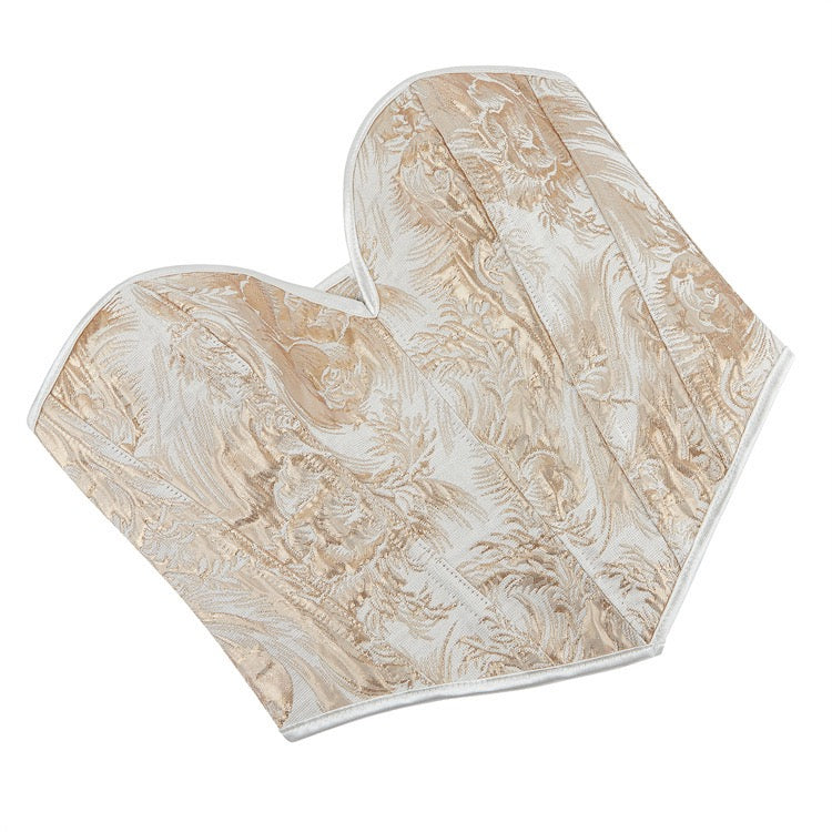 VE14 Strapless Gold Print Corset Top with Shaping Support