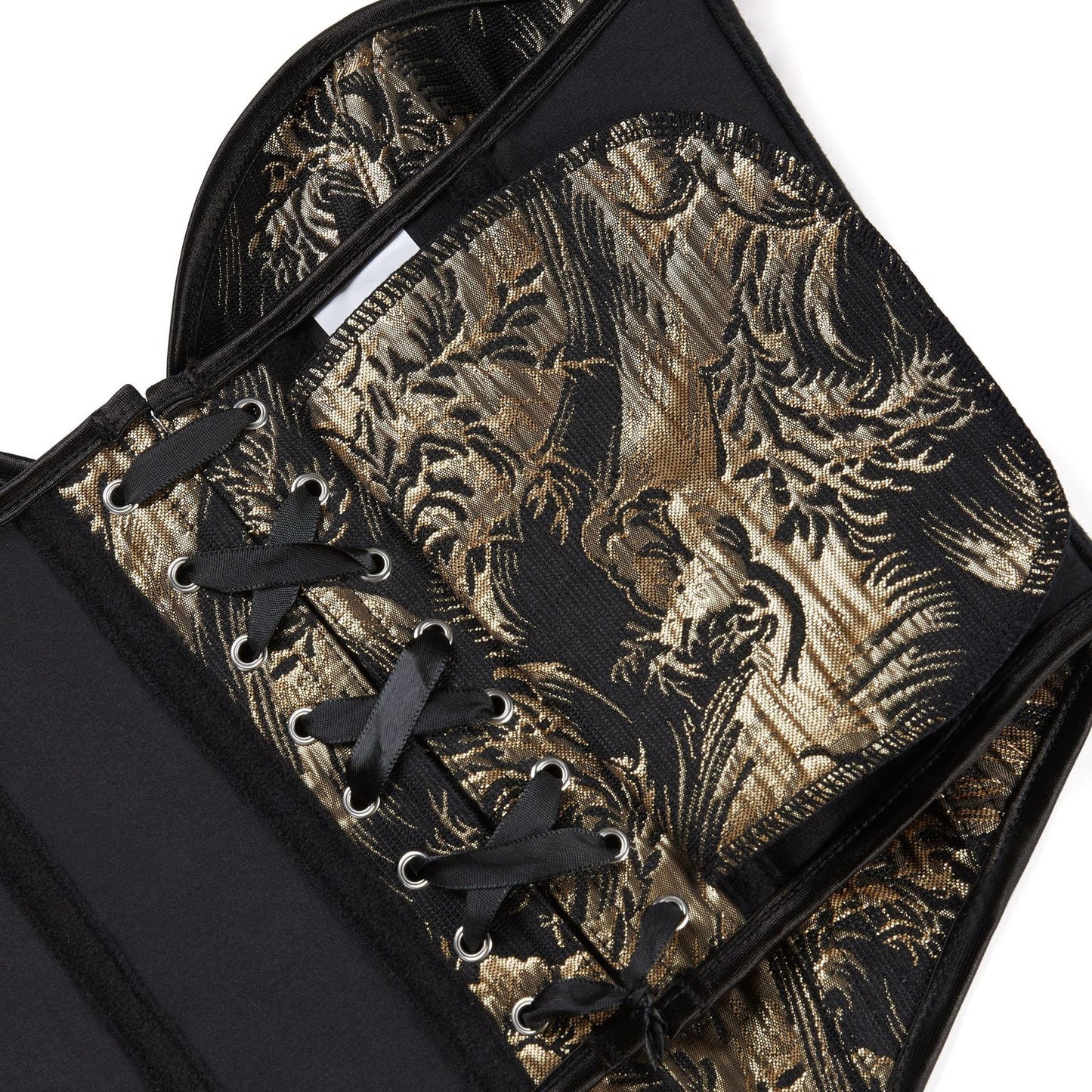 VE15 Printed Strapless Corset Top with Bust-Sculpting Fit