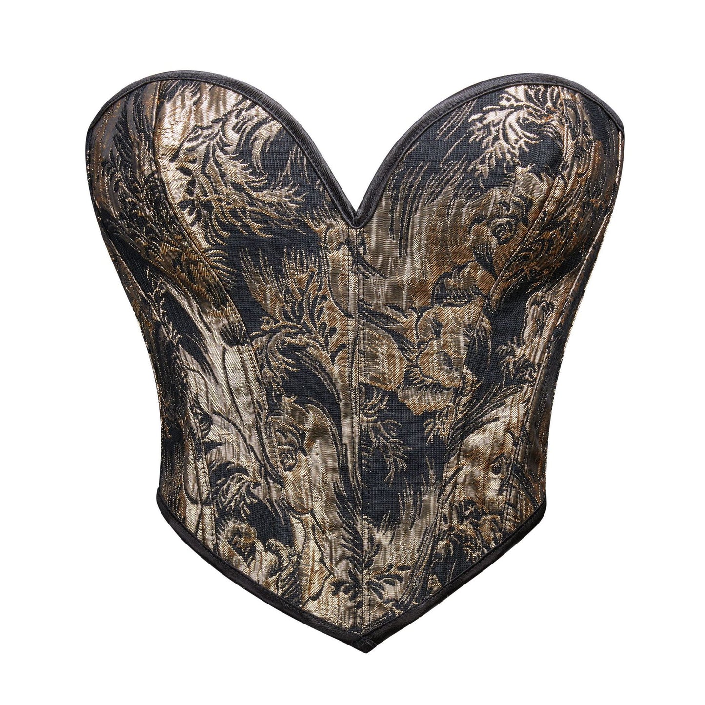 VE15 Printed Strapless Corset Top with Bust-Sculpting Fit