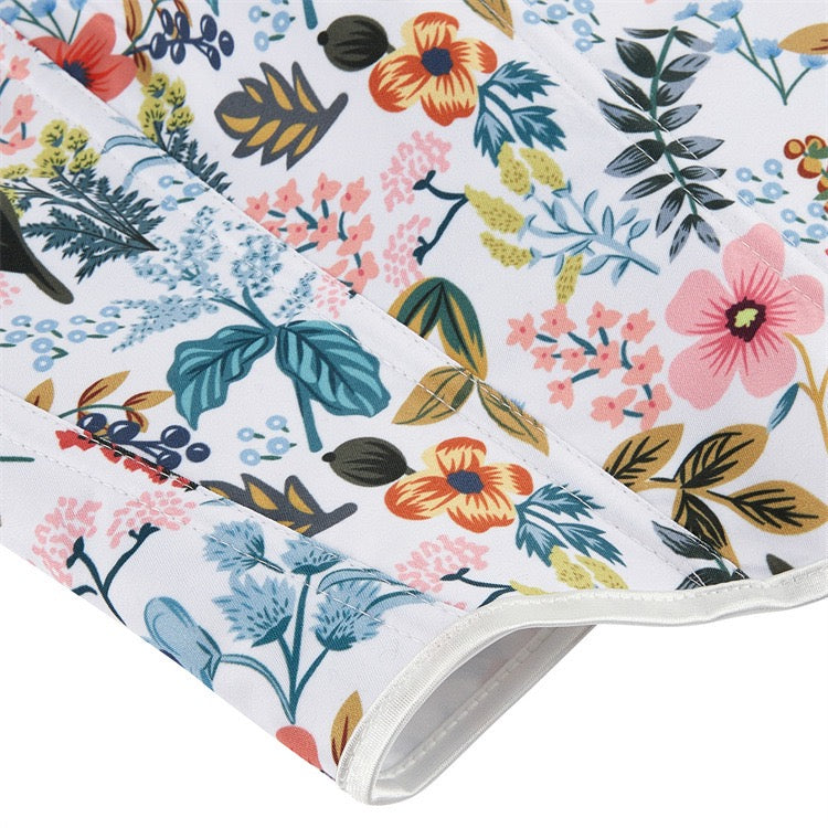 VE17 Black Floral Tube Top with Adjustable Tie Straps