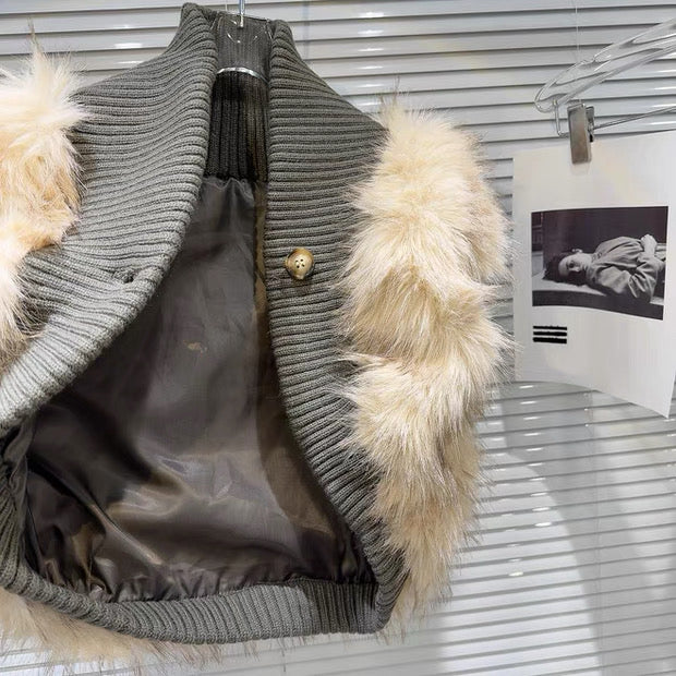 VE21 Eco Faux Fur Knit Vest ¨C Street Style Winter Layer