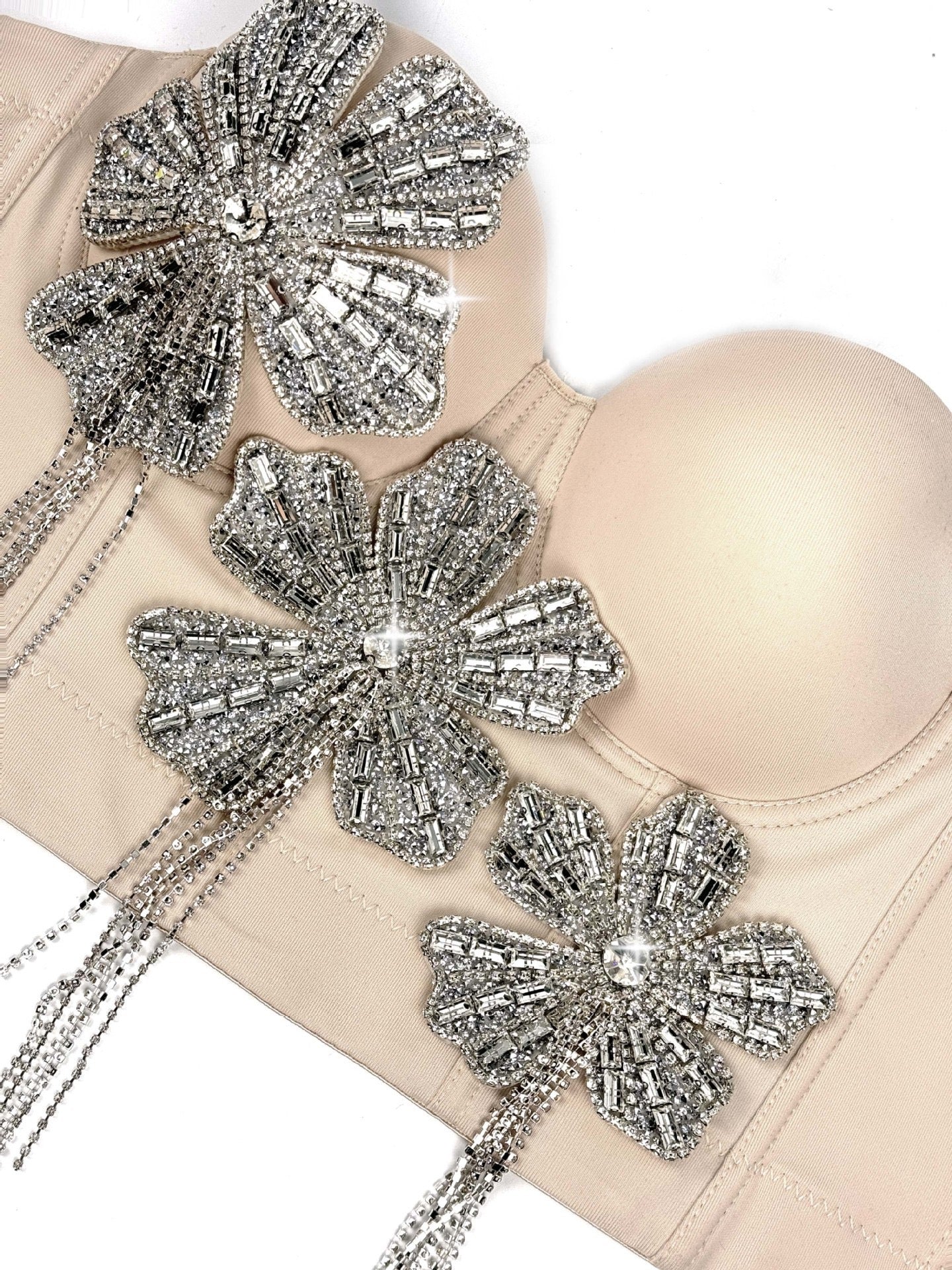 VE18YDiamond Flower Herringbone Corset Bra ¨C Seductive Charm