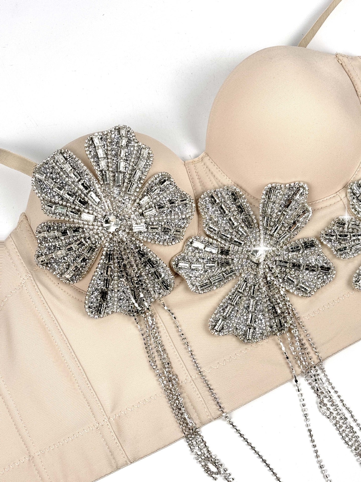 VE18YDiamond Flower Herringbone Corset Bra ¨C Seductive Charm