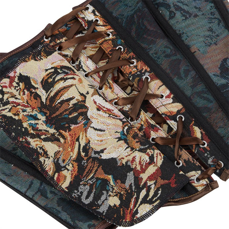 VE12 Double Strap Adjustable Tube Top with Floral Accents