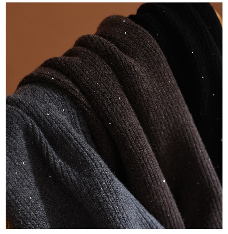 SK88Y Women's Wool Knit Mermaid Midi Skirt for Autumn