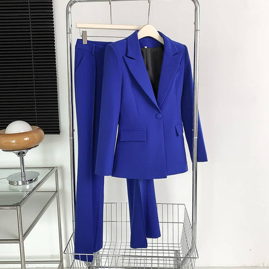 SET082 Autumn Slim Fit One Button Women's Blazer Suit