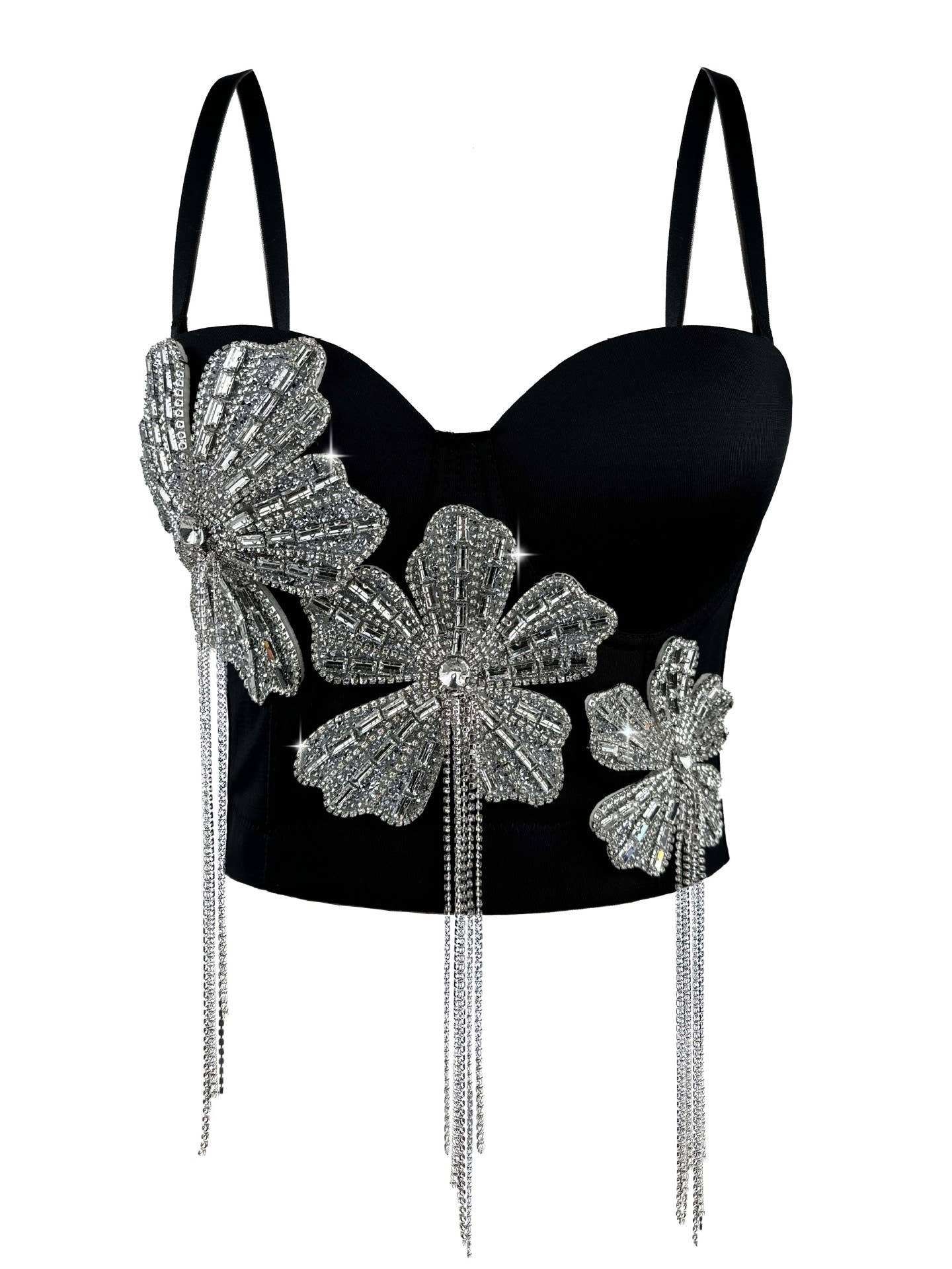 VE18YDiamond Flower Herringbone Corset Bra ¨C Seductive Charm