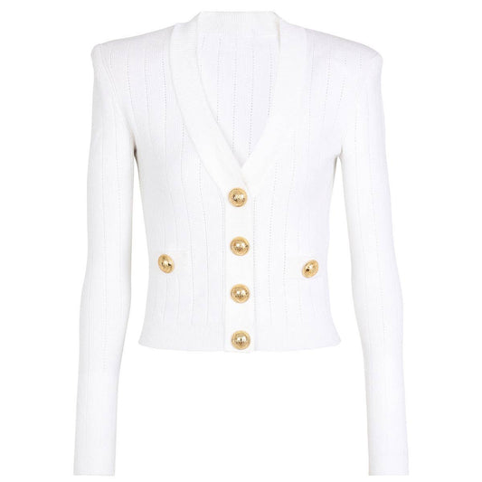 JK031 Solid Color Versatile Knitted Sweater Cardigan Top