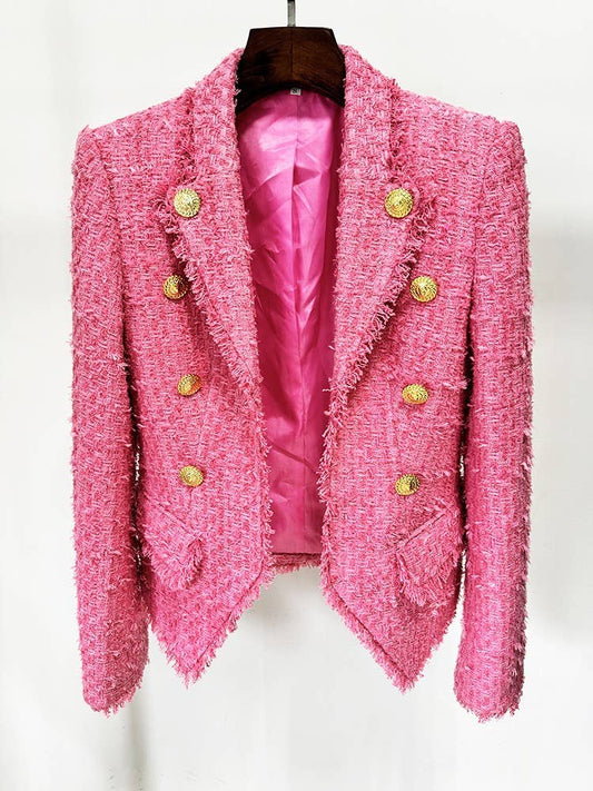 BL11-2L Autumn/Winter Tassel Edge Slim Tweed Suit Jacket