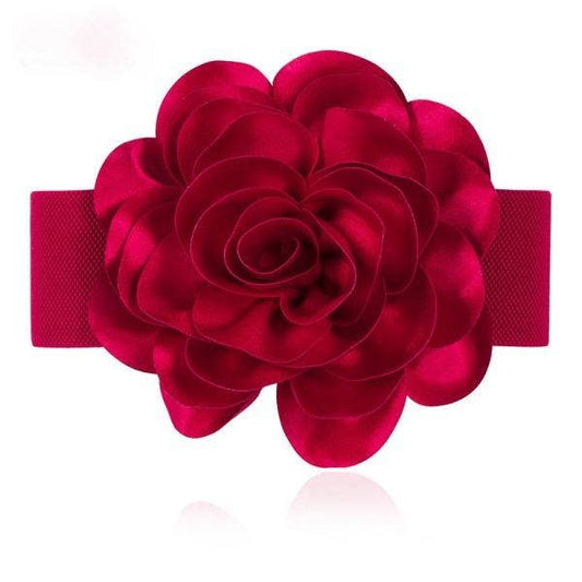 BELT-1 Elegant White Floral Dress Belt - Fashion Accessory