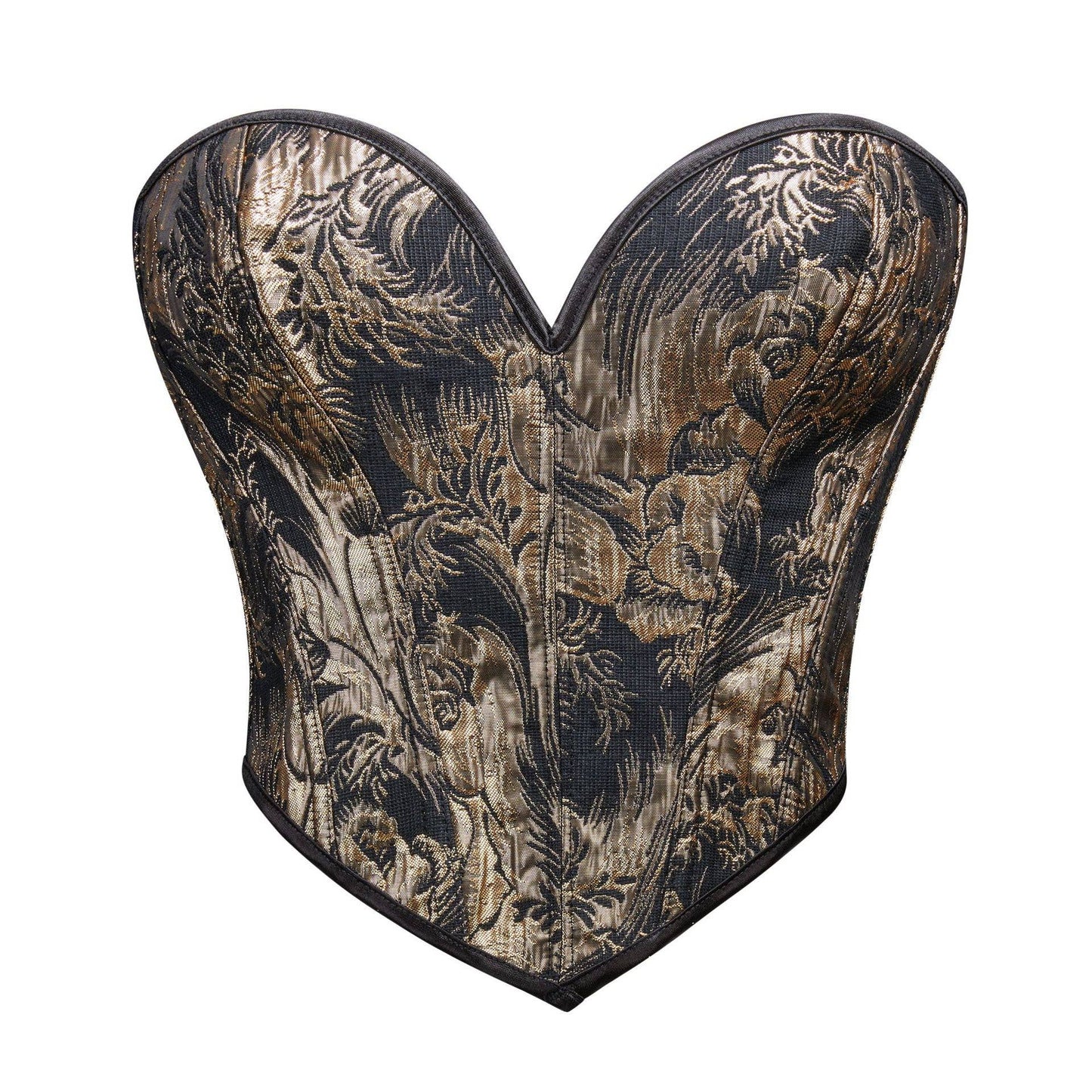 VE15 Printed Strapless Corset Top with Bust-Sculpting Fit