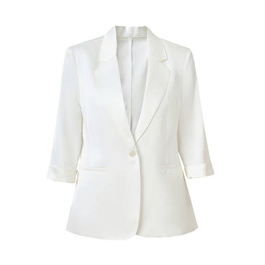 BL-8Y Elegant Slim Fit Suit Jacket - 3/4 Sleeves, One Button