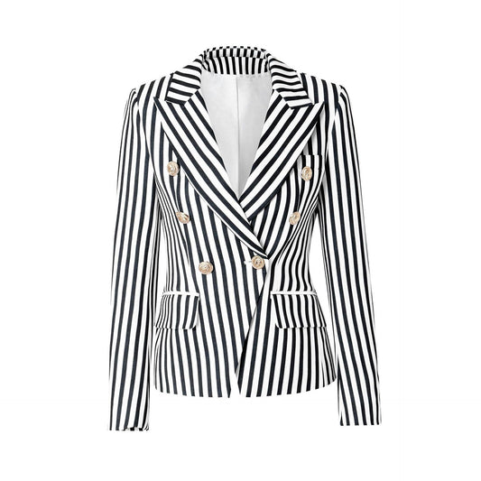 BL033 Women Blazer Double Breasted Blazer Office Blazer Suit