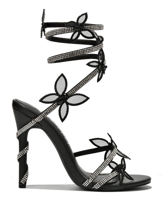 SH016 Rhinestone Flower Stiletto Heels