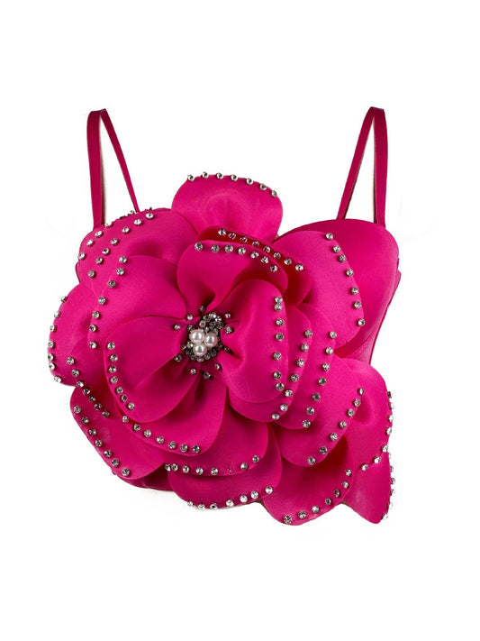 VE008 Elegant Multi-Layer Beaded Floral Herringbone Bra