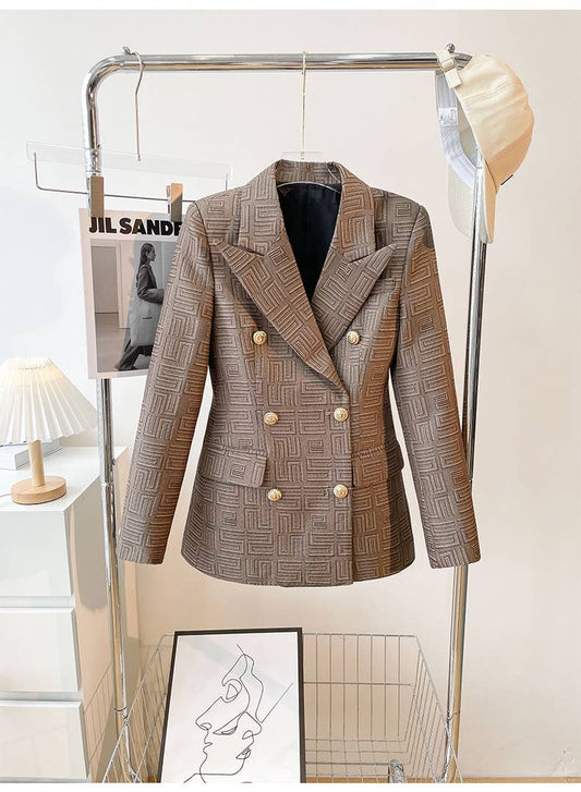 BL030 Jacquard Blazer Double-Breasted Blazer Formal Suit