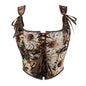 VE12 Double Strap Adjustable Tube Top with Floral Accents