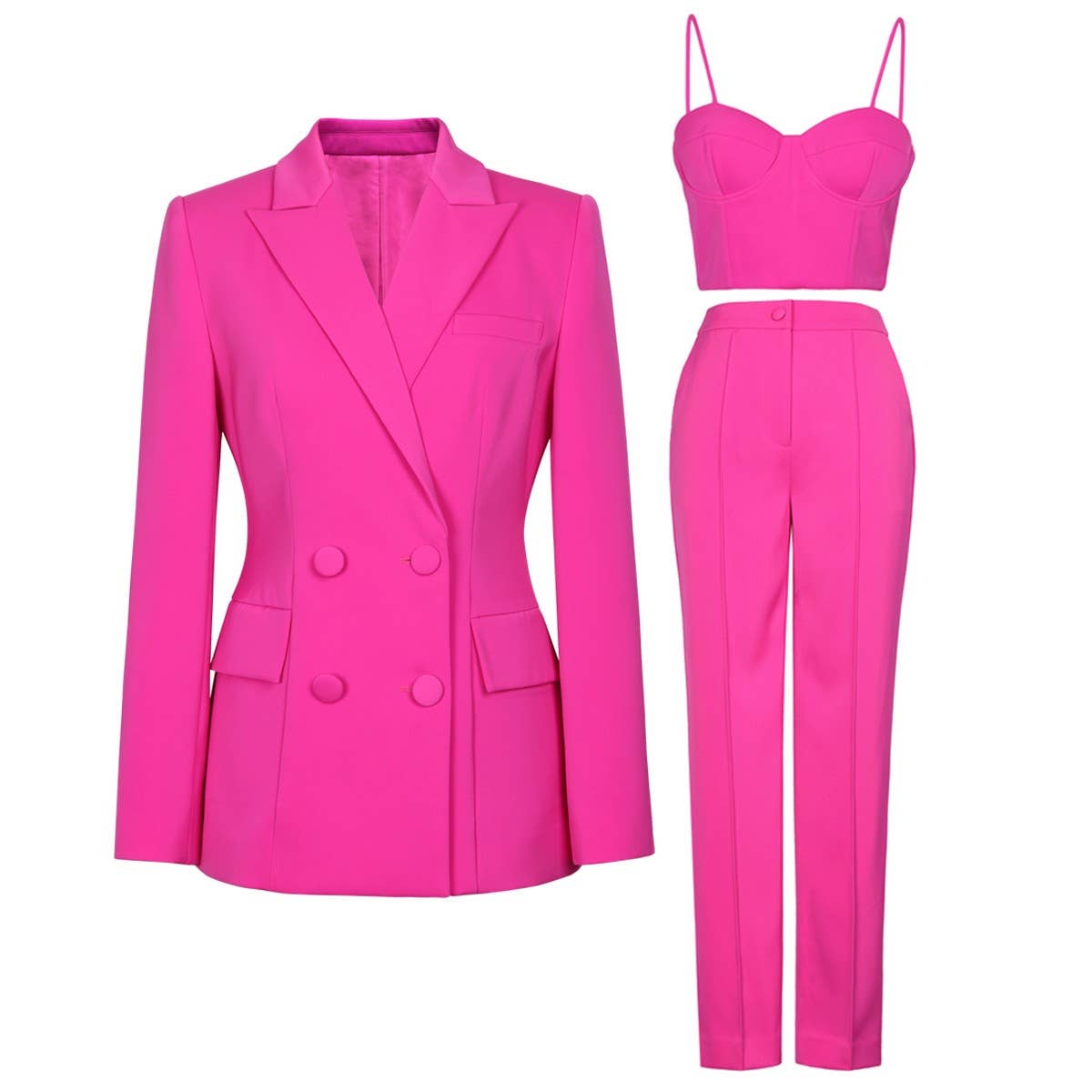 SET062 Elegant Three-Piece Suit for Chic Office Style