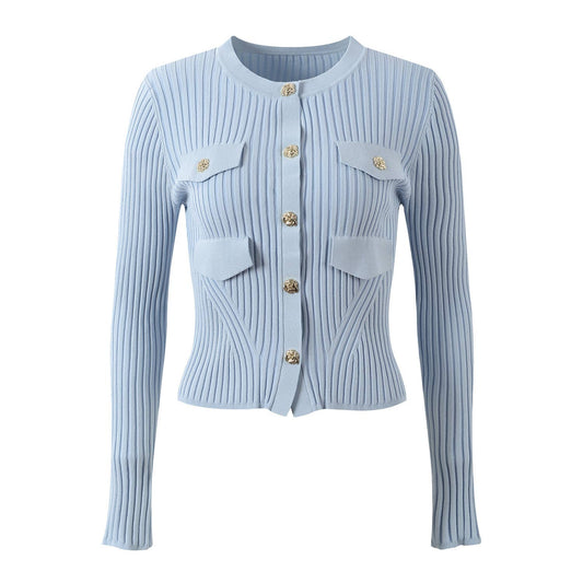 JK056 Spring Floral Button Round Neck Cardigan