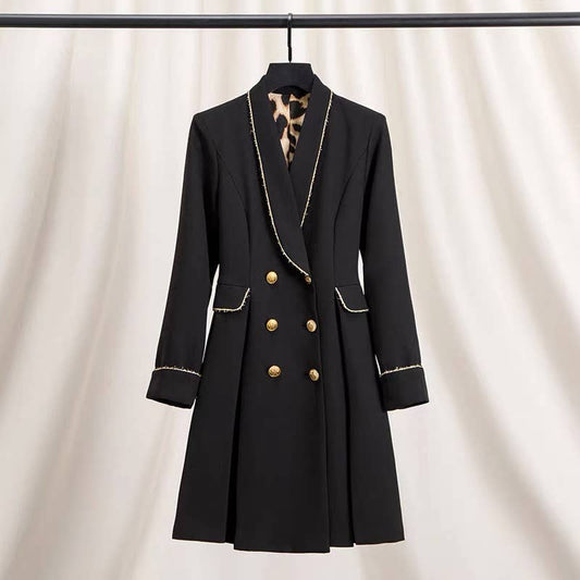 DR879YWomen¡¯s Double-Breasted Blazer Dress with Lapel Collar