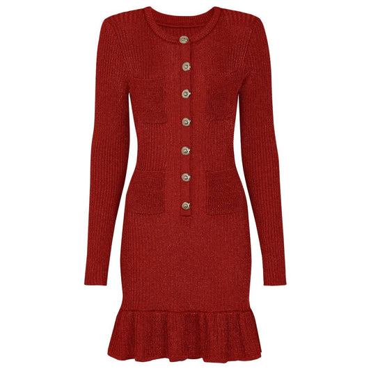DR928Y 2026 Women¡¯s Slim Fit Sparkle Knit Long-Sleeve Dress