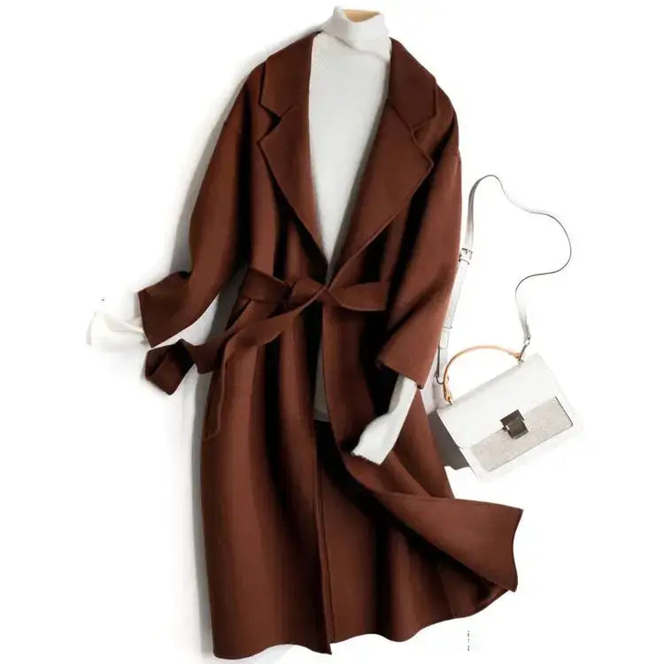 CT001L Women's Double-sided Wool Coat Wool Long Coat