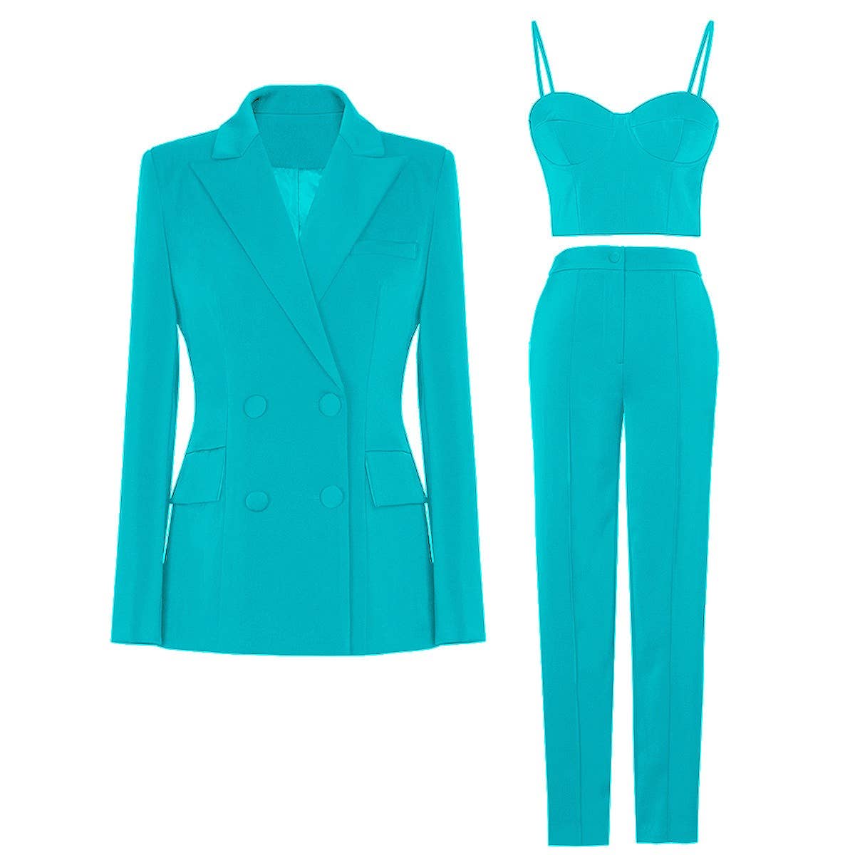 SET062 Elegant Three-Piece Suit for Chic Office Style