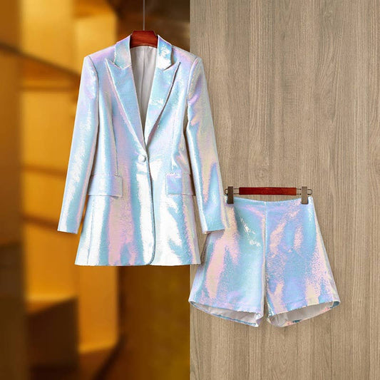SET051£¨1£© Sequin Glam: Blazer & Shorts Ensemble