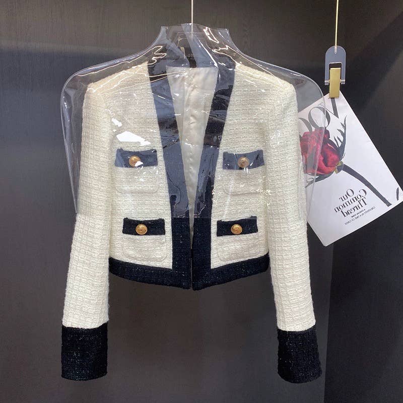 JK213L New Women¡¯s Short Tweed Jacket Elegant Autumn Outfit