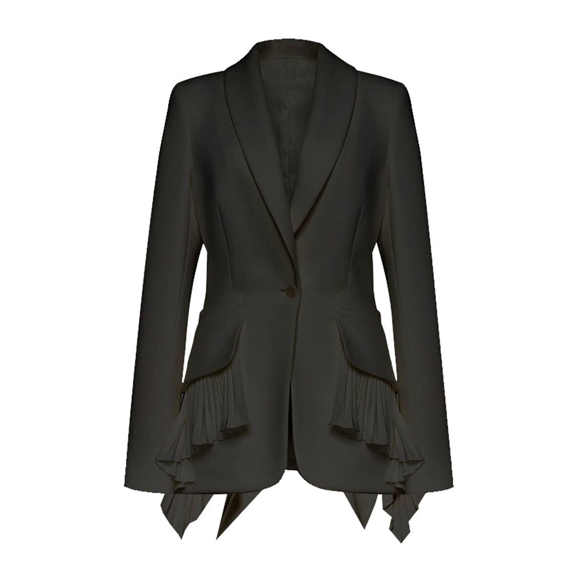BL7-3 Elegant Pleated Hem Jacket - Spring/Autumn Chic