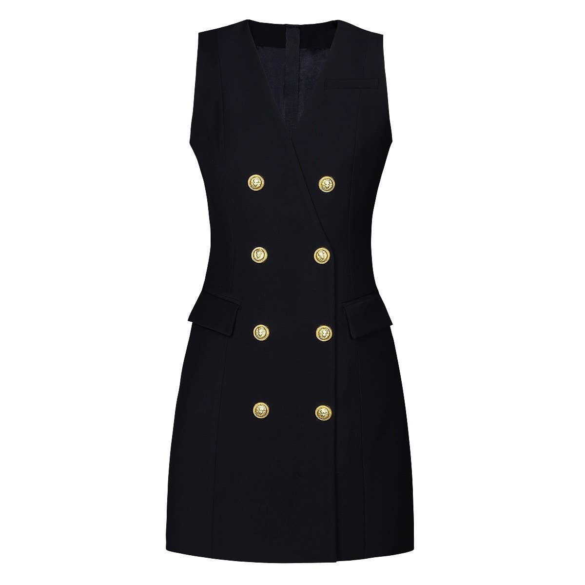 DR0234Y Chic Sleeveless Blazer Dress - Office Elegance